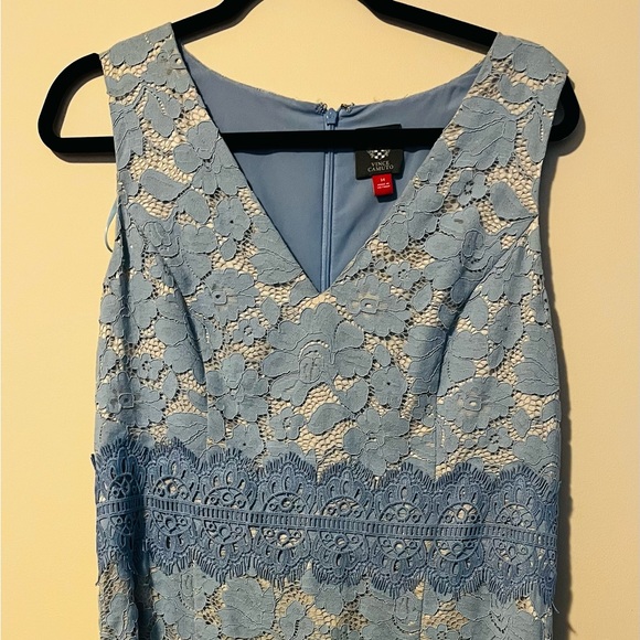 Blue dress with lace overlay - Size Large - Picture 1 of 2